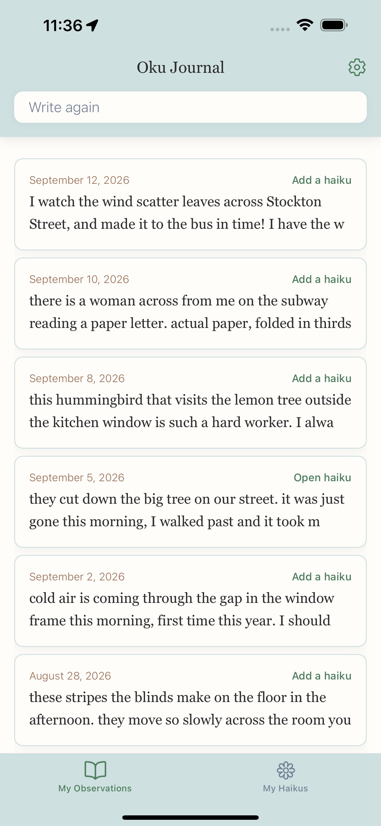 Screenshot 2 of Oku Journal