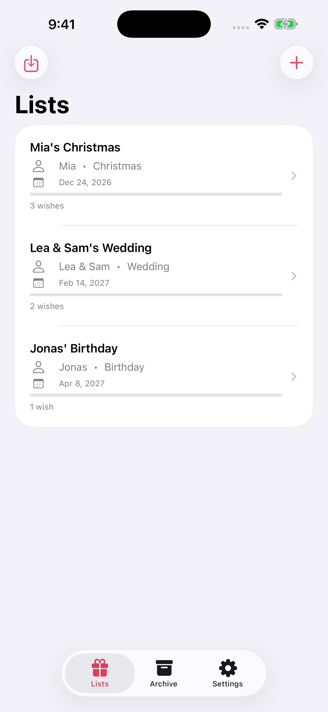 Screenshot 1 of GiftCircle: Family Wishes