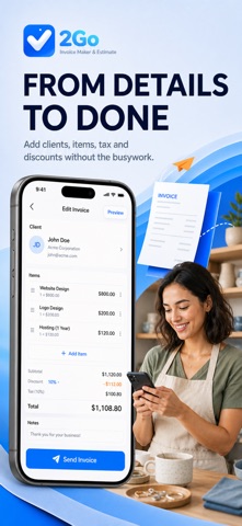 2Go - Invoice Maker & Estimate screenshot
