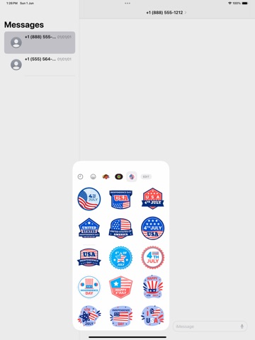 United States Stickers iPad screenshot
