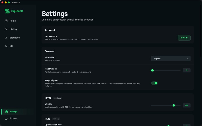 SqueezIt: Image Compressor screenshot