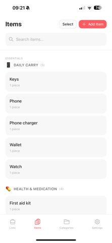 Smart Packing List screenshot