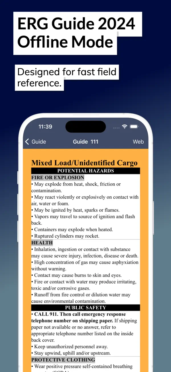 Screenshot #1 pour HazMat - ERG 2024 Guidebook