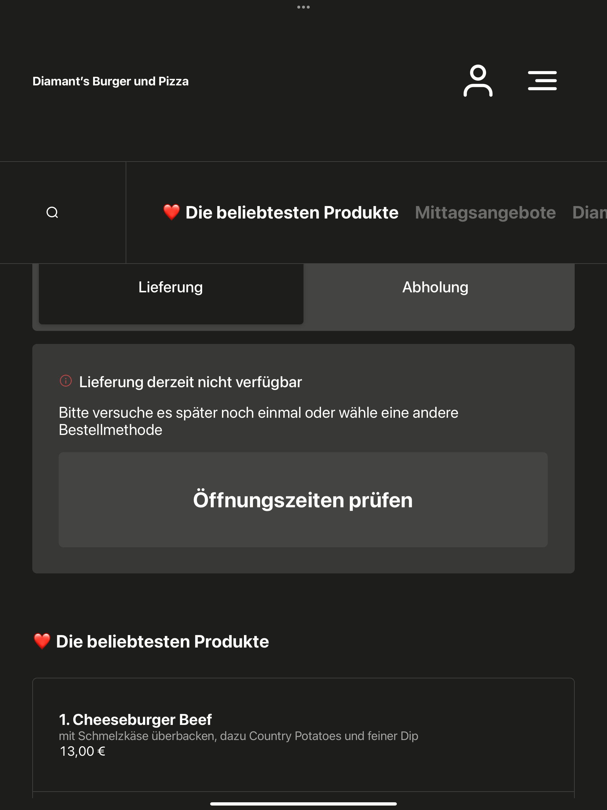 Diamant’s Burger und Pizza screenshot 7