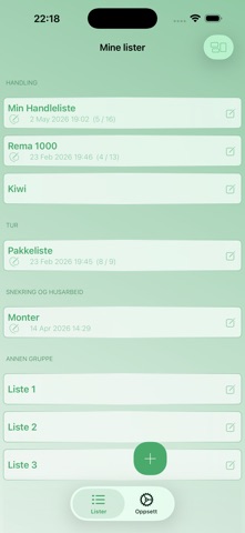Min Handleliste screenshot