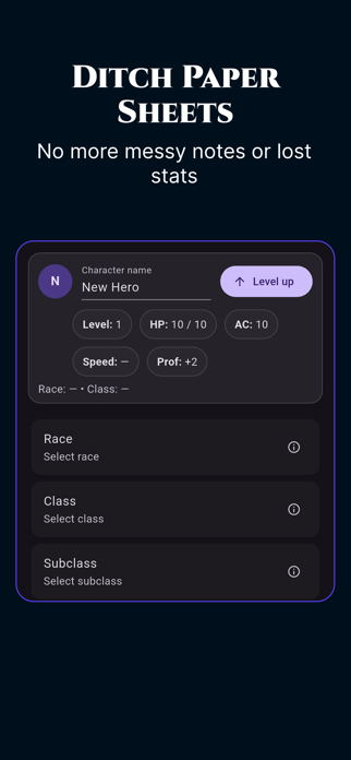 DnD Character Sheet & Toolkit Screenshot 2 of 6