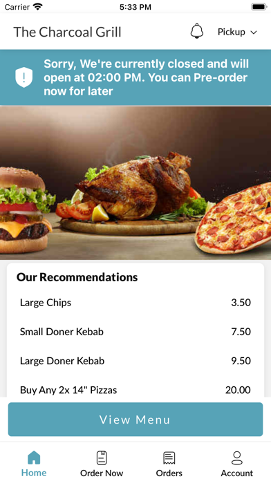 The Charcoal Grill King Street Screenshot