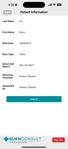 WF BurnConsult screenshot