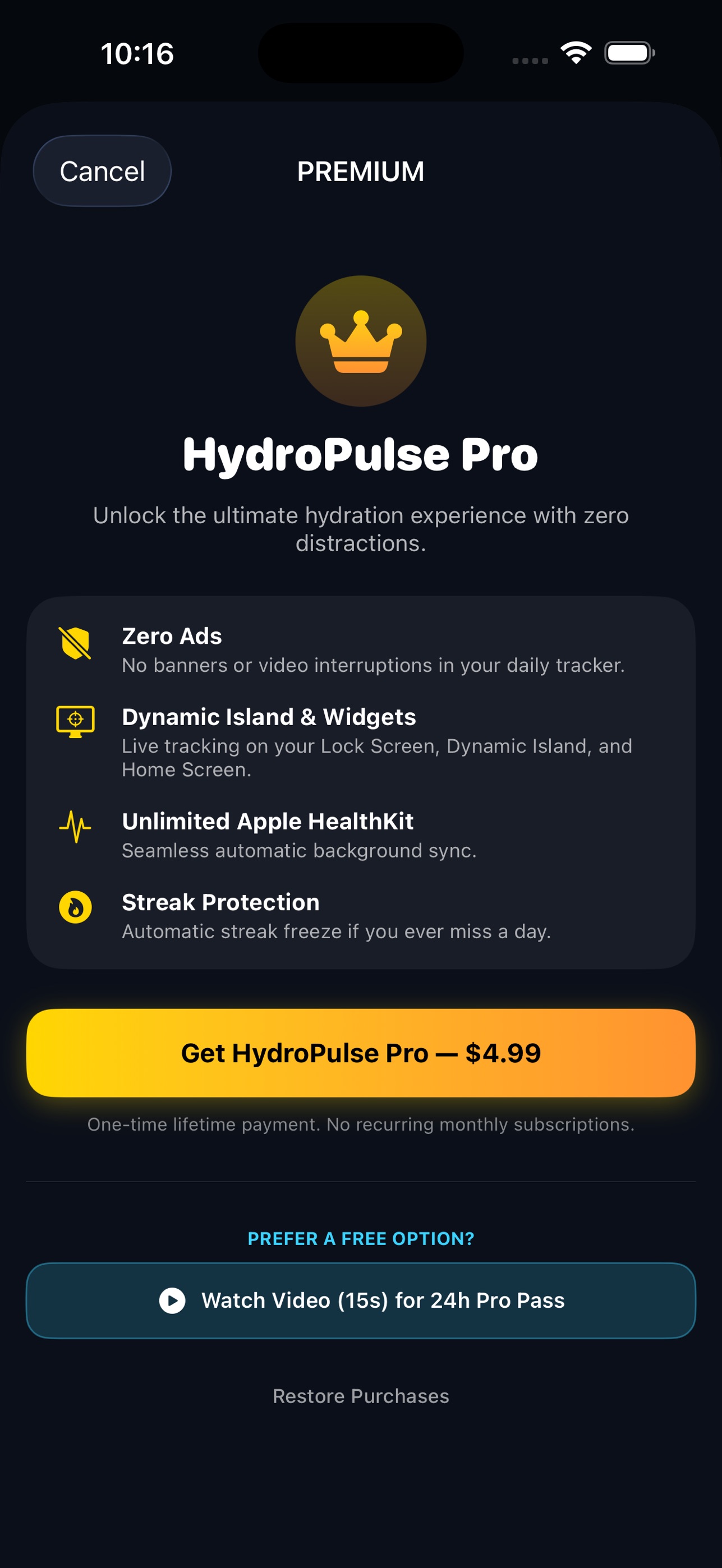 Screenshot 2 of HydroPulse Hydration Tracker