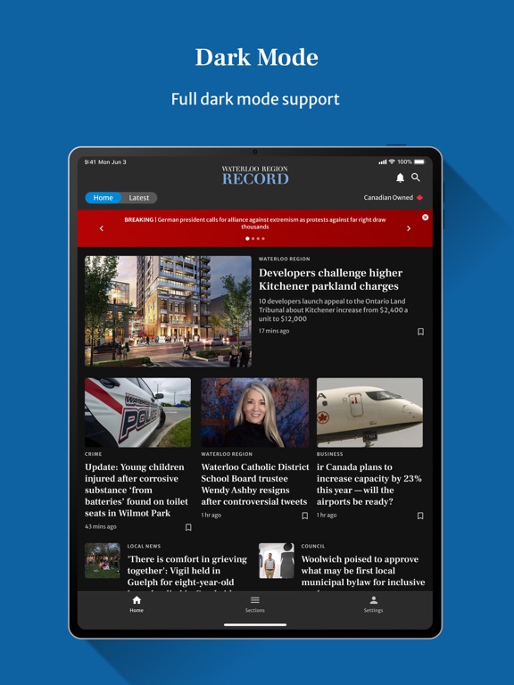 Waterloo Region Record iPad screenshot 8 - News app