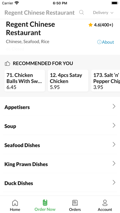 Regent Chinese Restaurant. Screenshot