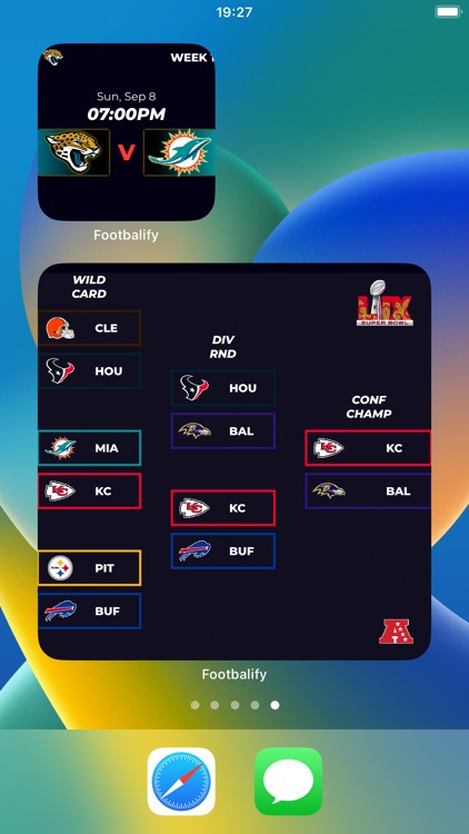 Footbalify: NFL Widget Results