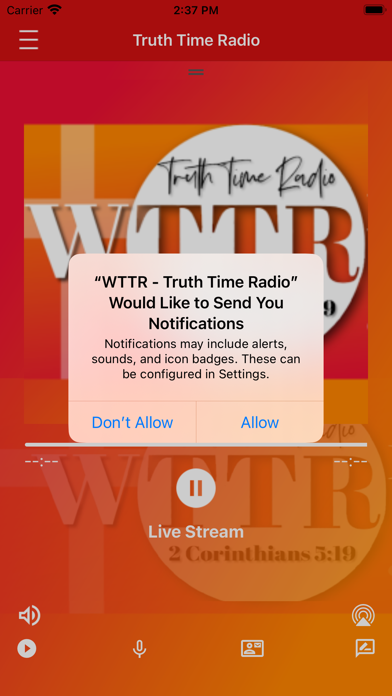 WTTR - Truth Time Radio iPhone screenshot 1 - Entertainment app