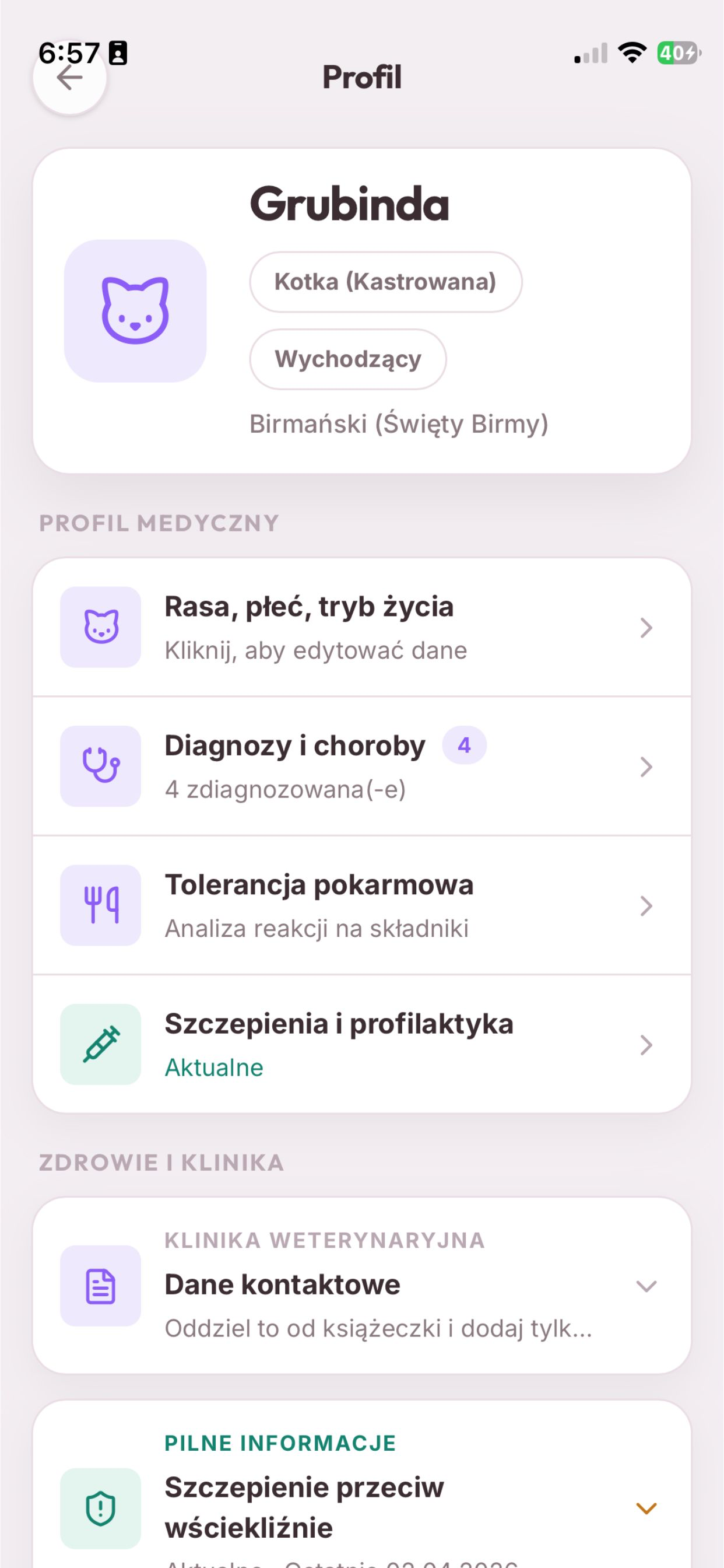 KOTrol — Zdrowie kota
