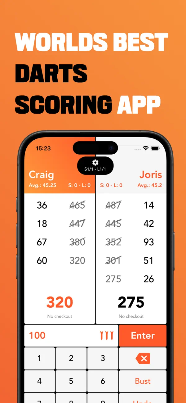 Screenshot #1 pour Dart Scores: Darts Scoreboard