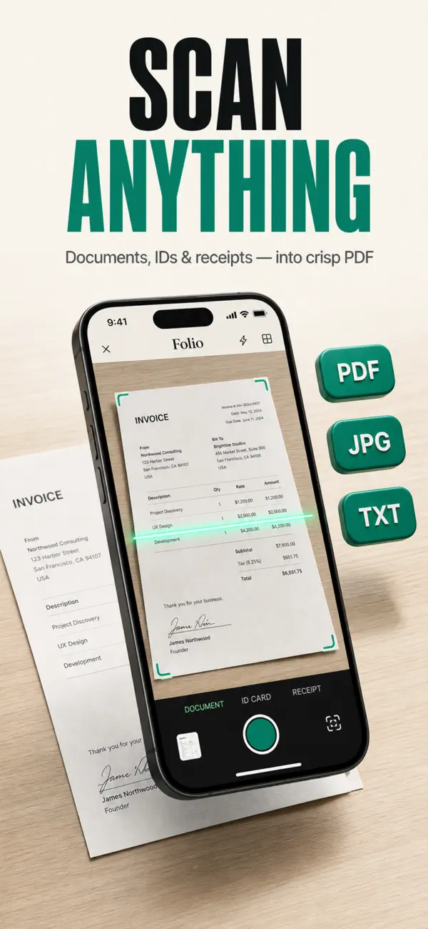 Screenshot #1 pour Folio : Scanner PDF, Éditeur