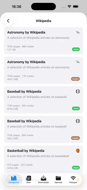 Kiwix screenshot 4