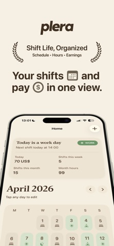 Shift Work Calendar: Plera Screenshot 1 of 7