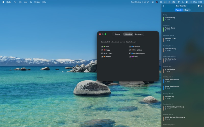Screenshot #1 pour Side Calendar