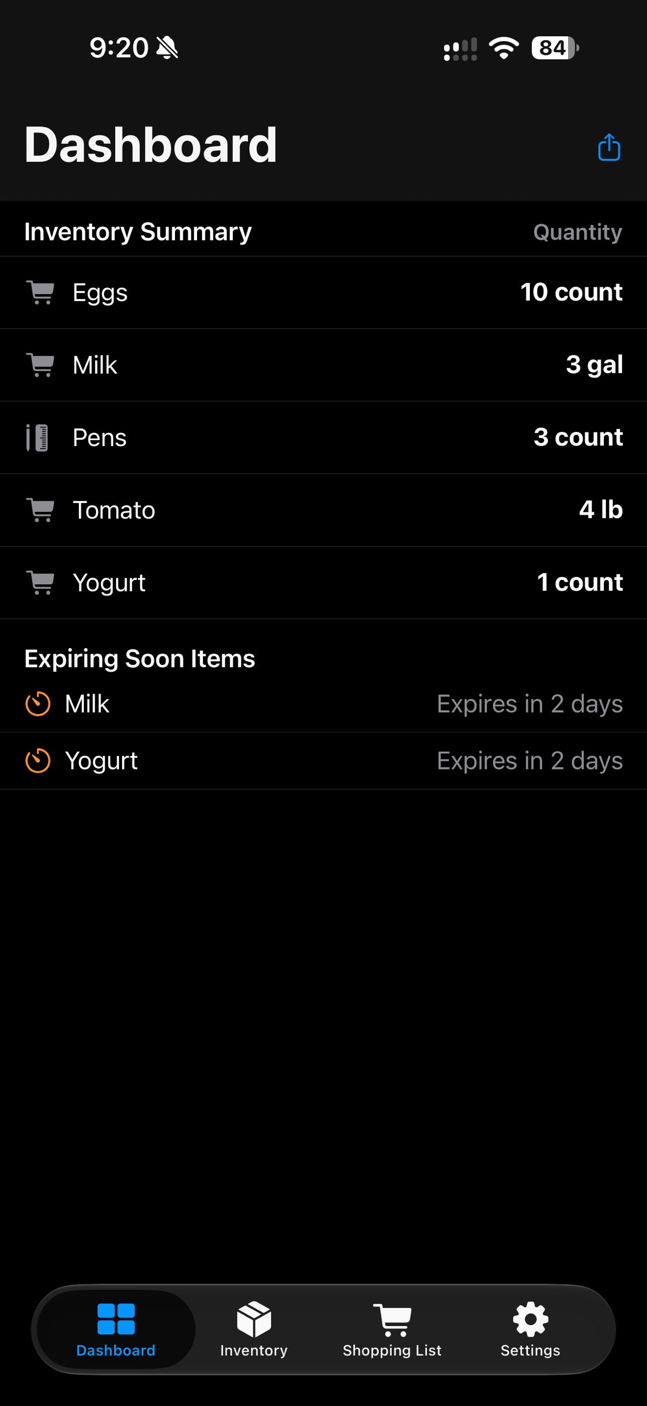 Screenshot 1 of Home Inventory & Shopping List