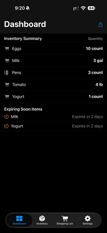 Home Inventory & Shopping List app screenshot