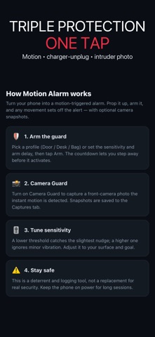 Motion Alarm: Move Detector iPhone screenshot