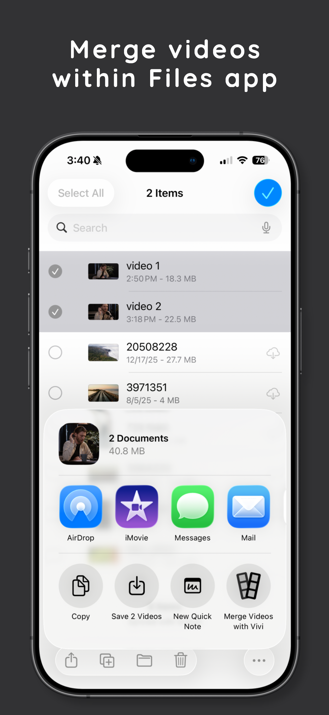 Vivi - Merge Videos screenshot 2
