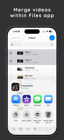 Vivi - Merge Videos iPhone screenshot