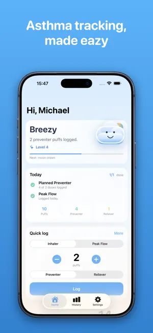 Eazy Breezy: Asthma Tracker screenshot 1