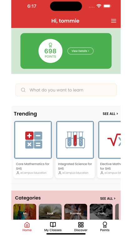 eCampus: Learn and Earn Points