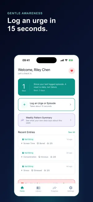 Hair Pulling Tracker: BFRB screenshot 1