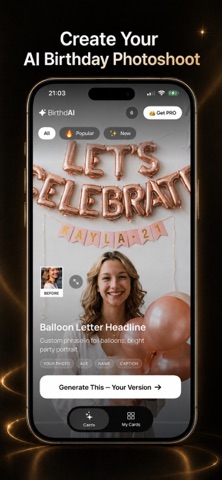 Birthday Cards AI - BirthdAI iPhone screenshot