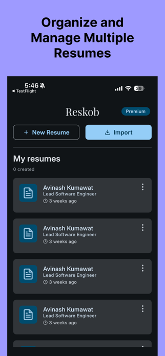 Reskob - Resume Builder Screenshot 2 of 4