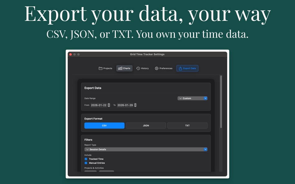 #6. Grid Time Tracker (macOS) Ved: Strivian LLC