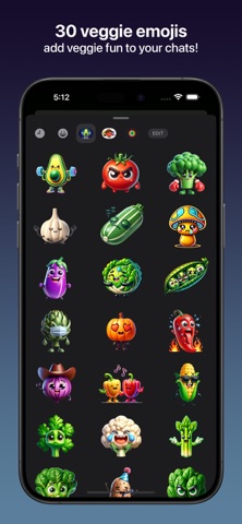 Vegetable Emojis app screenshot 2