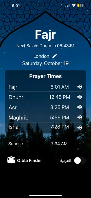 Clear Adhan: Prayer Times screenshot 1