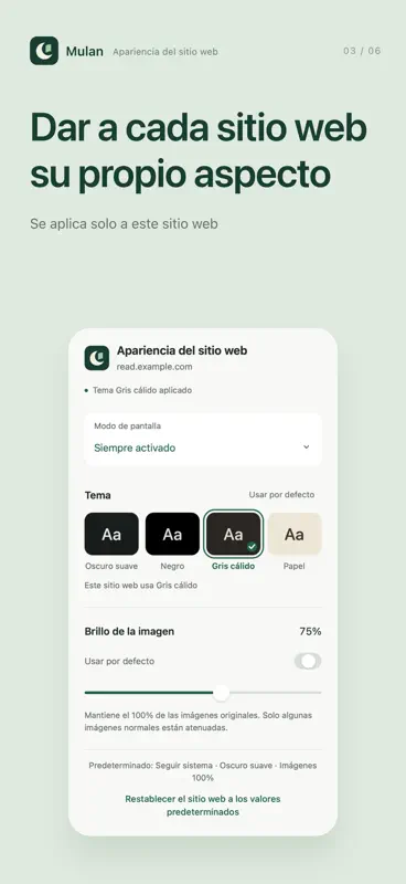 Mulan: Dark Mode for Safari screenshot 3 of 6