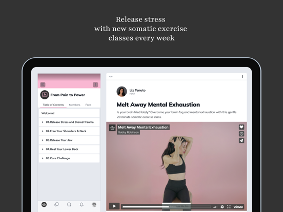 Somatic Healing Club iPad screenshot 1 - Health & Fitness app