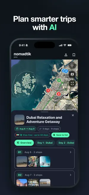 nomadtik: travel planner screenshot 1