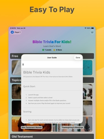 Bible Trivia For Kids iPad screenshot