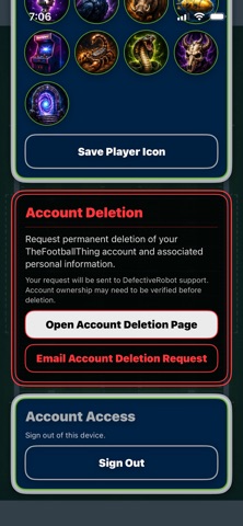 TheFootballThing iPhone screenshot