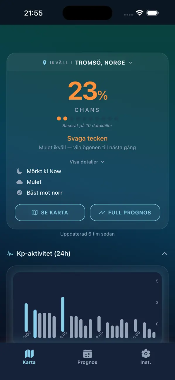 Screenshot #1 pour Aurora Forecast: Norrsken