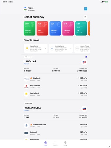 Uzbekistan Currency Rates iPad screenshot