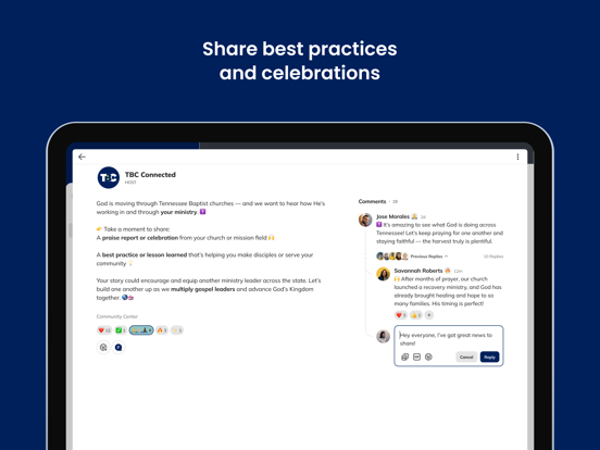 Tennessee Baptist iPad screenshot 2 - Social Networking app
