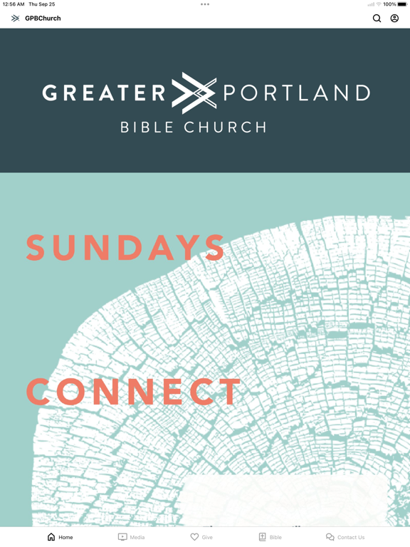 Greater Portland Bible Church iPad screenshot 1 - Education app