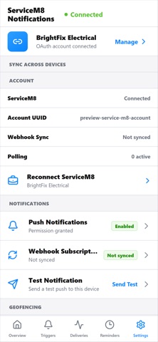 Service Notifications screenshot
