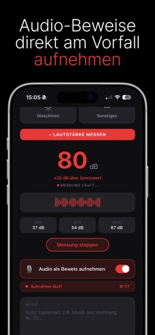 Ruhestörer – Lärmprotokoll iPhone screenshot