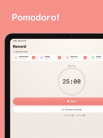 Pomodoro! Focus & Study Timer ipad screenshot 3