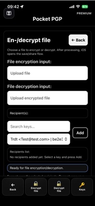 Pocket-pgp screenshot 2