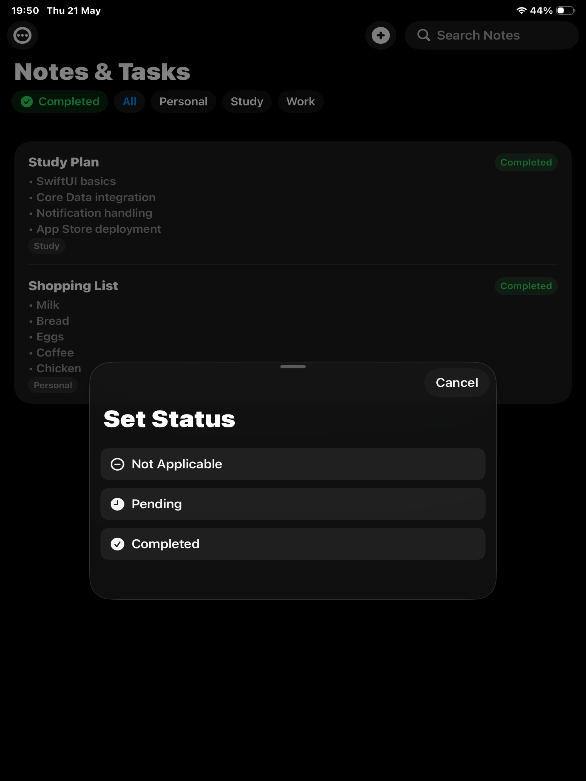 Notes & Tasks Manager